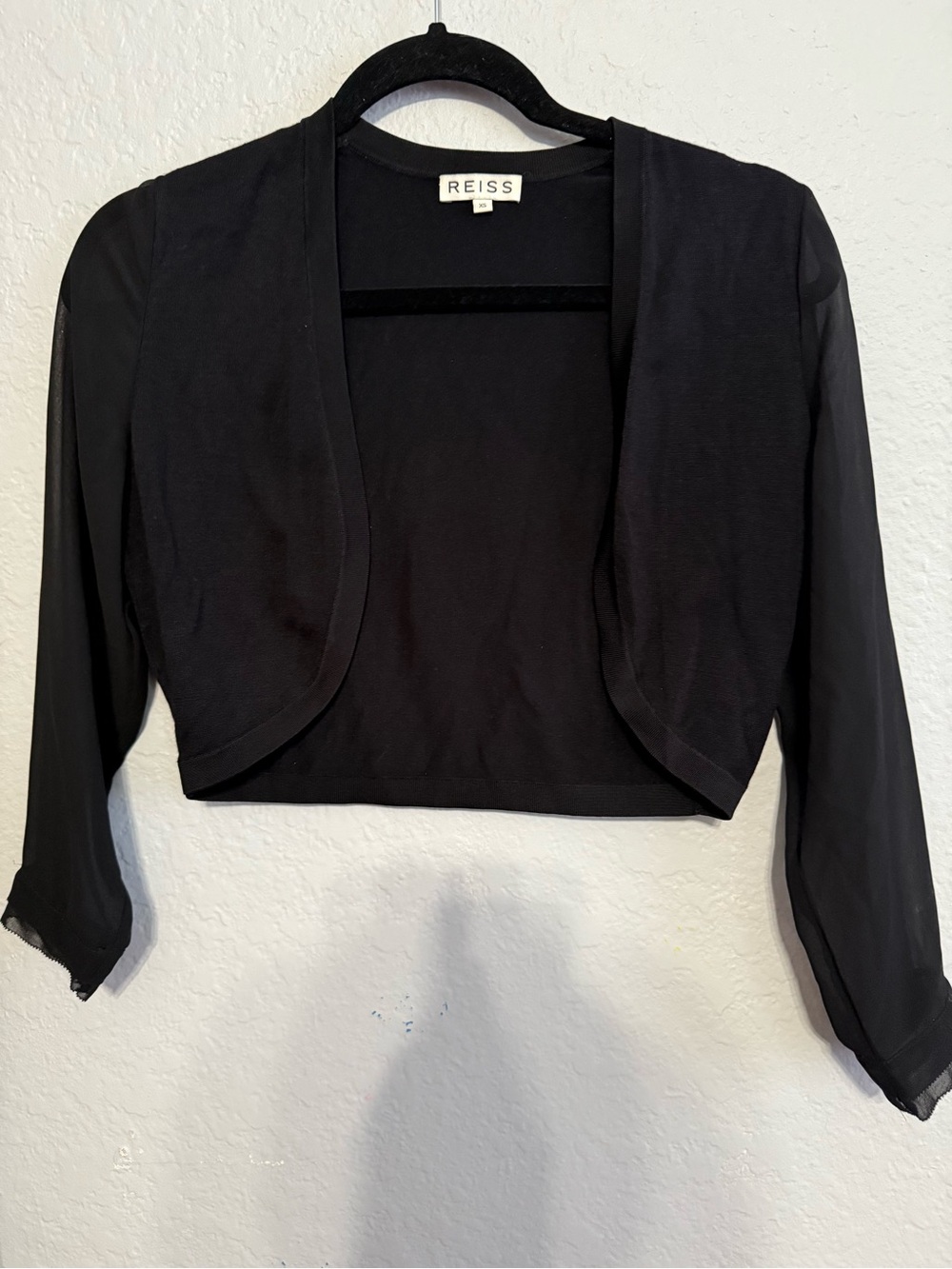 Reiss Black Cropped Bolero Jacket